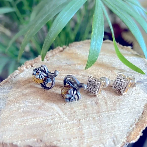 💖sold💖Set of sterling earrings - Picture 1 of 5